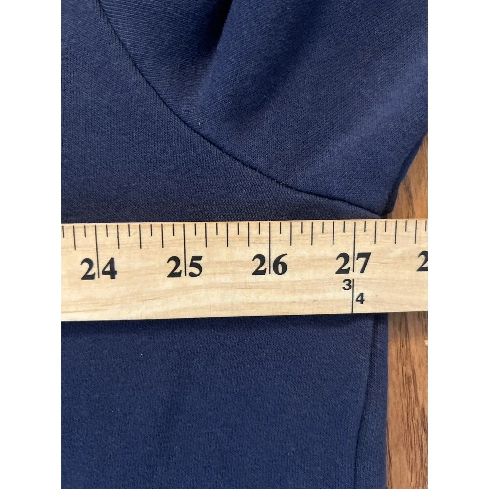 The North Face Circular Design Mens XL Blue Fleece Pullover Hoodie Logo Pockets